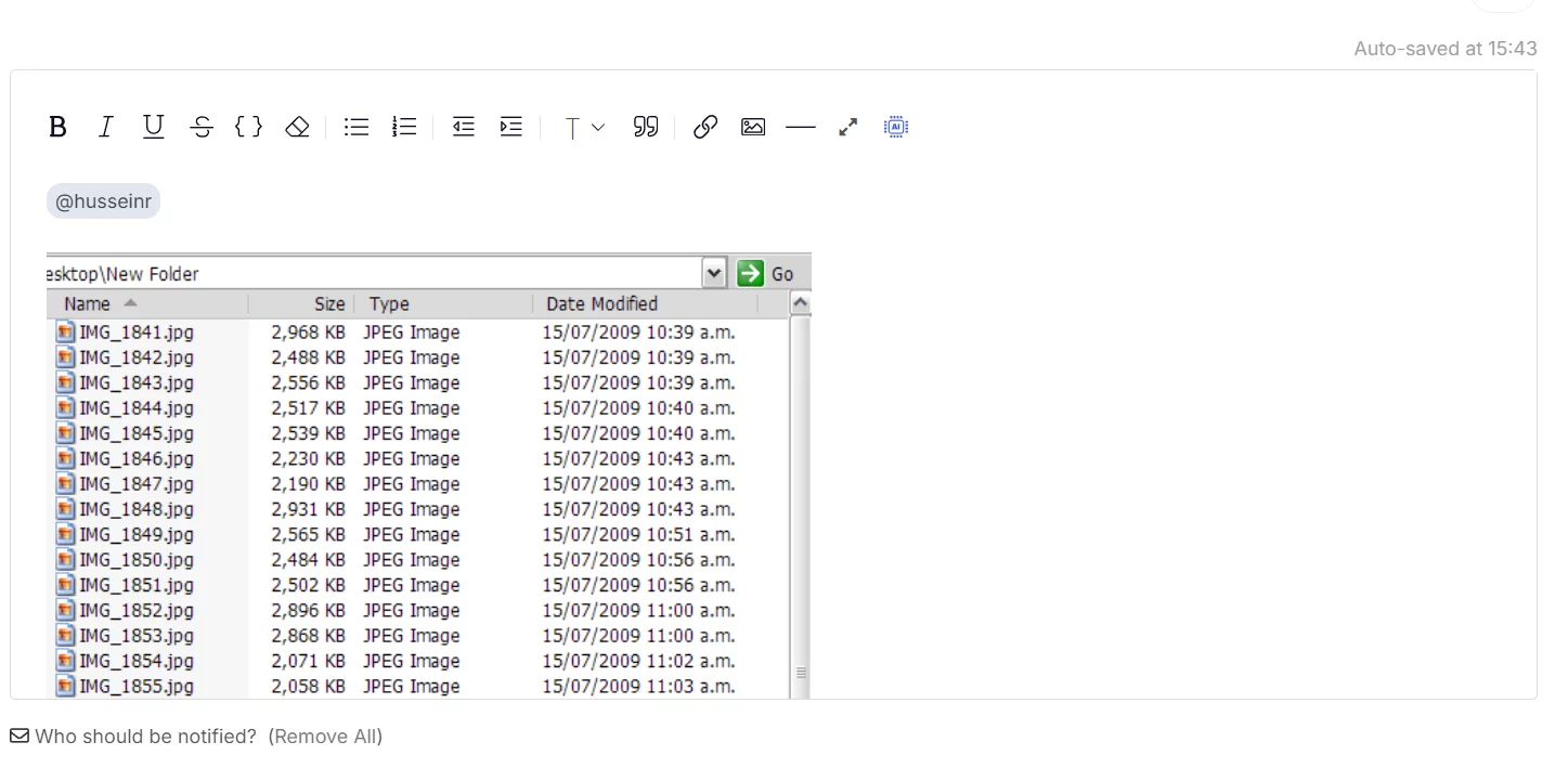 Directly Copy and Paste Images Into Teamwork Task Comment