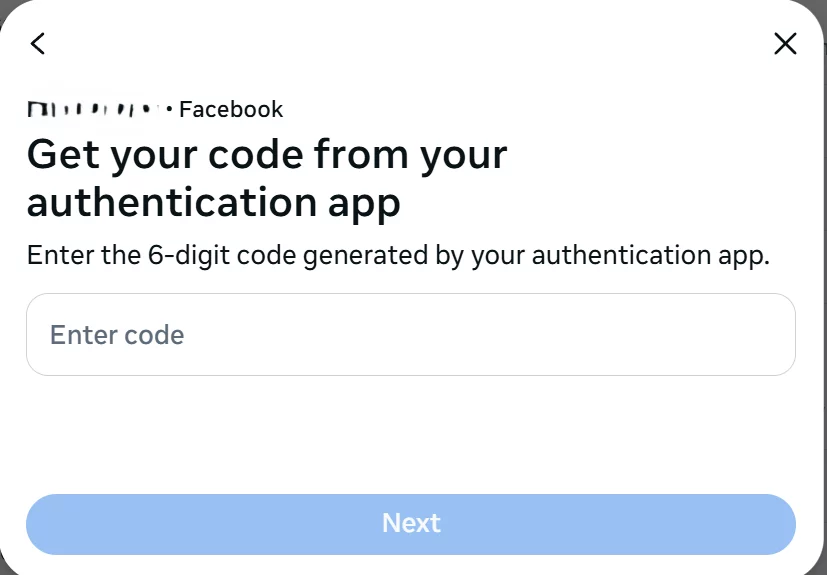 Get your code from your authenticator app