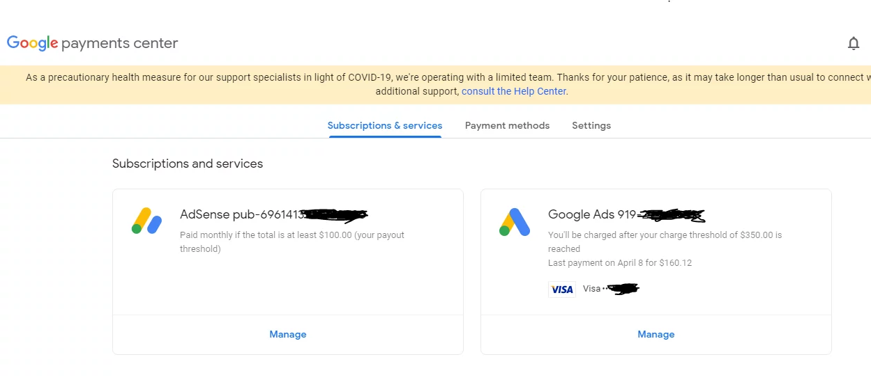 Assign Admin Access Rights of Google Payments Center to Others