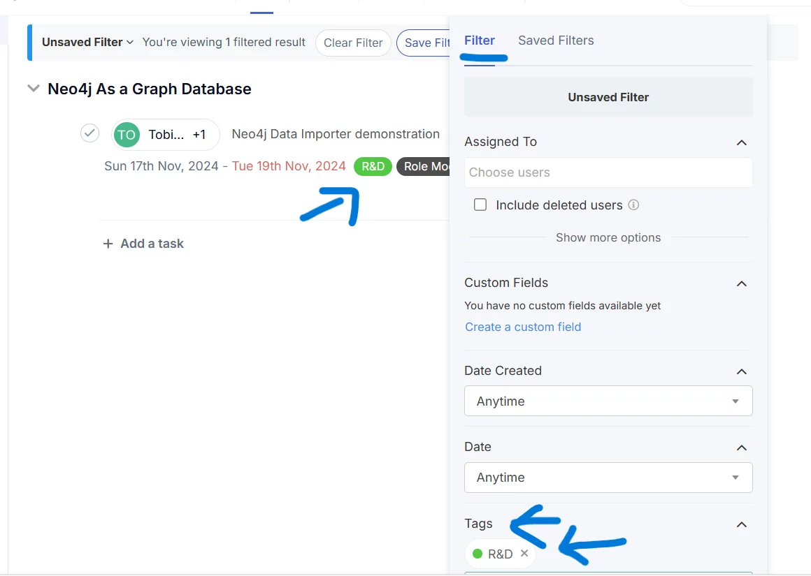 Task List Filter By Tag