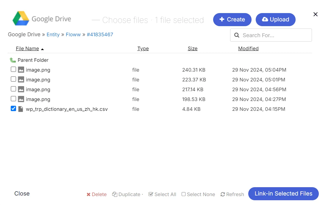 Teamwork Link In Selected File In Google Drive
