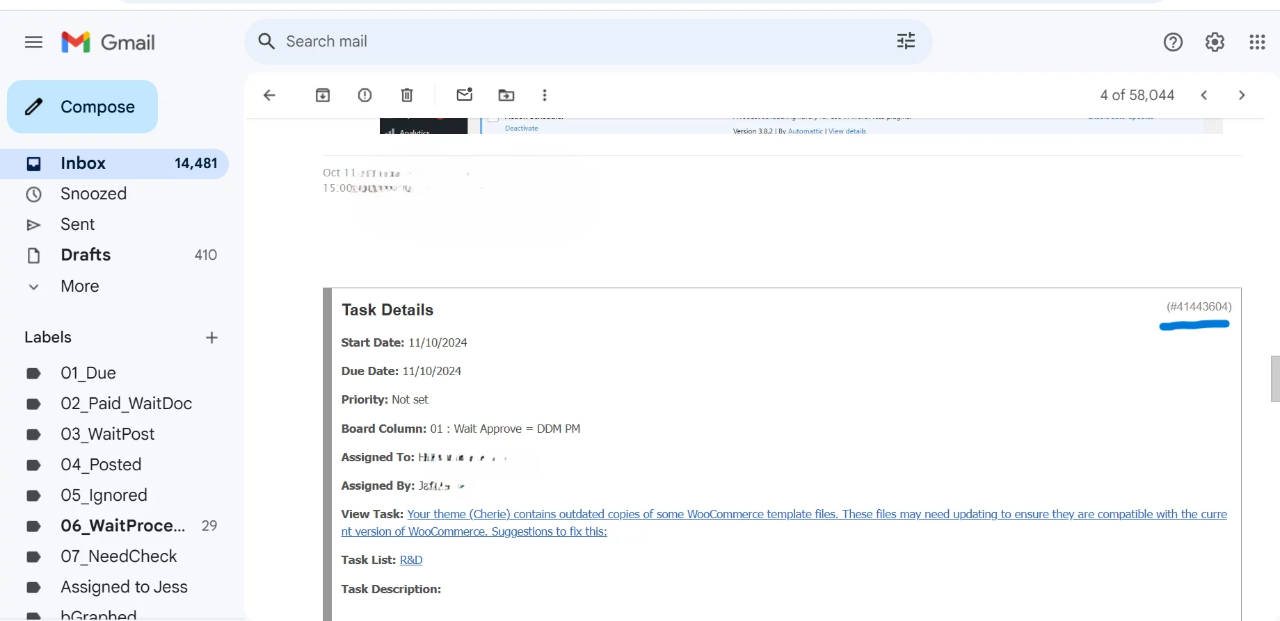 Teamwork Task Comment Email